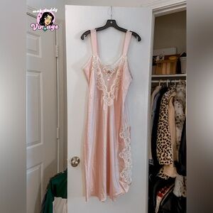 Vintage California Dynasty Pale Pink Lace Slip Dress